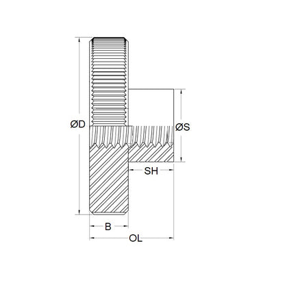 1071373 | NT064C-TH1906-S3 (Each) --- Thumb Nuts - 1/4-20 UNC - 6.35mm - 12.7x6.35 mm Basic - Stainless Steel 303/304 Similar to A2, 18-8 HRB80 Nut