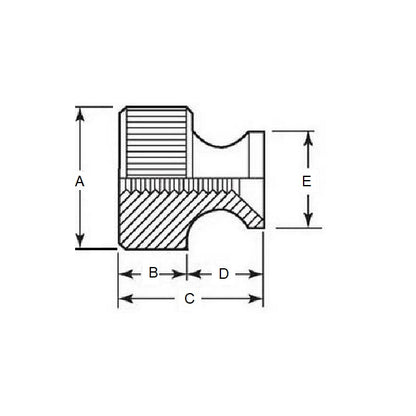 1076258 | NT079C-THC-S3 (Each) --- Thumb Nuts - 5/16-18 UNC - 7.94mm - 10.3x4.76 mm Collared - Stainless Steel 303 Similar to A2, 304, 18-8 Nut