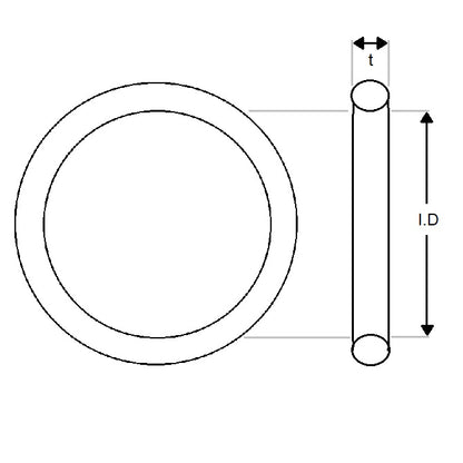 1198864 | OR-10600-530-N70 (Pack of 2)  --- General Purpose O-Rings - 106x5.3 mm - Black Nitrile Rubber Packs - Nitrile NBR, BUNA-N O-Ring