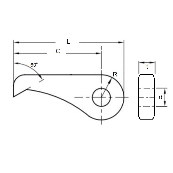 1134570 | PWL-250-ST (Each) --- Pawls Ratchets and Pawls - 25x98x13 mm - Carbon Steel Pawl