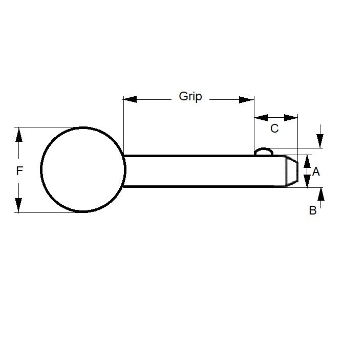 1073294 | BLP-064-0762-BL-C (Each) --- Ball Lock Pins - 6.35x76.2 mm - Zinc Plated Carbon Steel Ball Handle Pin