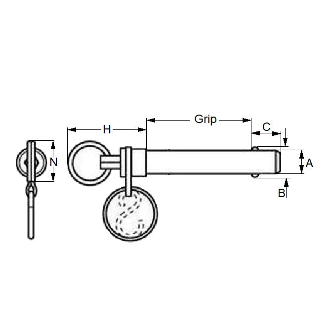 1088260 | BLP-095-0508-DR-S17 (Each) --- Ball Lock Pins - 9.53x50.8 mm - 17-4 PH Stainless Double Acting Pin
