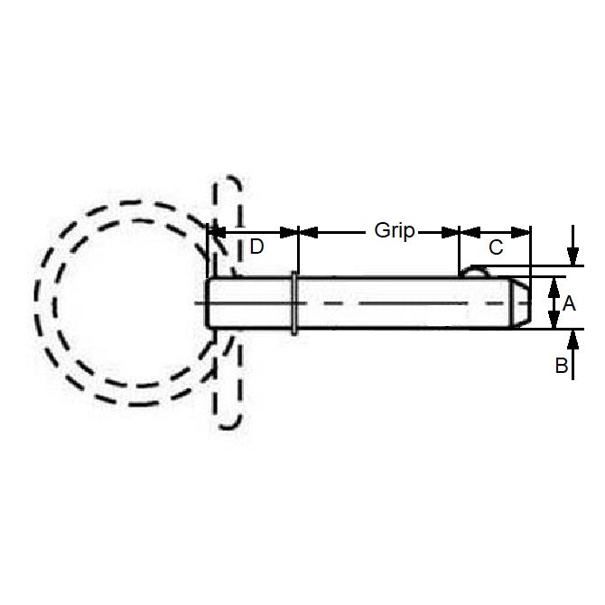 1072301 | BLP-064-0254-RSH-C (Each) --- Ball Lock Pins - 6.35x25.4 mm - Carbon Steel Shoulder Type Pin