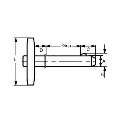 1088203 | BLP-095-0381-TSH-C (Each) --- Ball Lock Pins - 9.53x38.1 mm - Carbon Steel Shoulder Type Pin