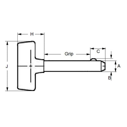 1088274 | BLP-095-0508-T-PC (Each) --- Ball Lock Pins - 9.53x50.8 mm - Carbon Steel No Shoulder Pin