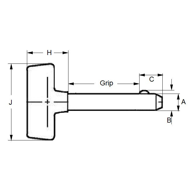 1073039 | BLP-064-0508-T-PC (Each) --- Ball Lock Pins - 6.35x50.8 mm - Carbon Steel No Shoulder Pin