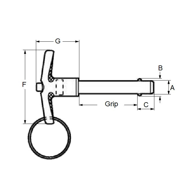 1119478 | BLP-159-0381-T-S4 (Each) --- Ball Lock Pins - 15.88x38.1 mm - 304 Stainless Steel No Shoulder Pin