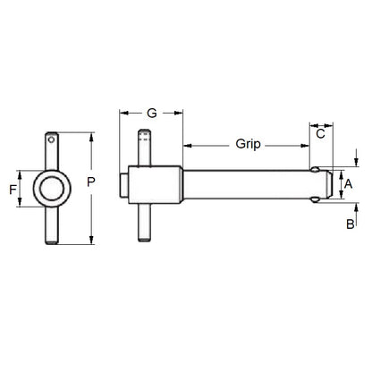 1103466 | BLP-127-0762-THD-S17 (PK-10) --- Ball Lock Pins - 12.7x76.2 mm - 17-4 PH Stainless No Shoulder Pin