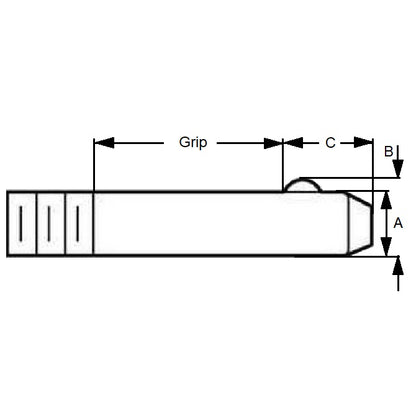 1072390 | BLP-064-0254-THR-S3 (PK-50) --- Ball Lock Pins - 6.35x25.4 mm - 303 Stainless Steel Threaded End Stainless Steel Pin