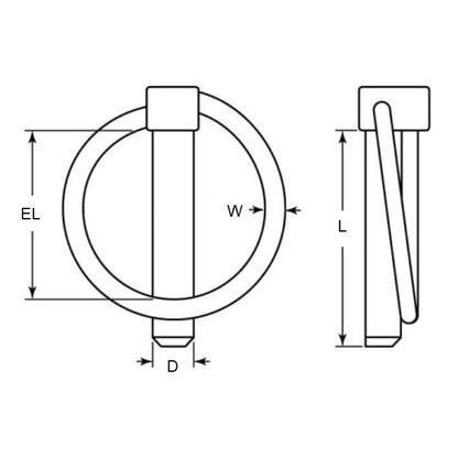 1055801 | LYP-CLK-048-032-CZ (Each) --- Clik Pins - 4.76x31.8x3 mm - Carbon Steel Zinc Plated Heat Treated Pin