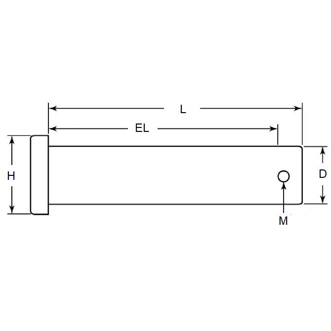 1055795 | CLP-048-0345-S6 (PK-5) --- Clevis Pins - 4.76x34.51x38.1 mm Pin Locking - Stainless Steel 316 Similar to A4, 18-10