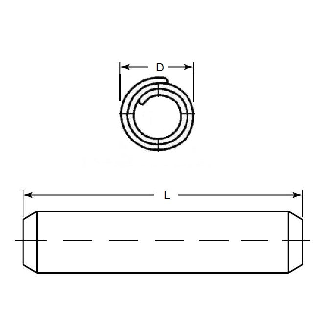 1056644 | PSP-039-017-C (Pack of 12500)  --- Coiled Pins - 3.97x17.45 - 3.97 - 4.06 - High Carbon Steel Pin