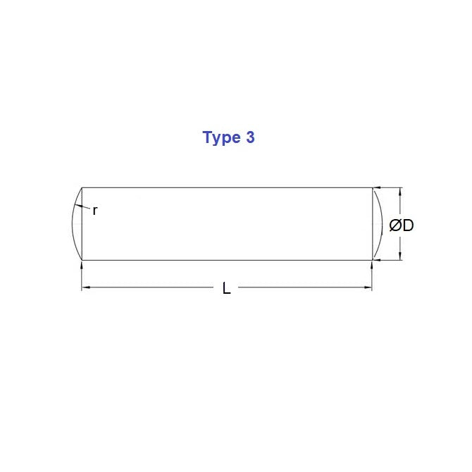 1044106 | DP030-010-316-3 (PK-10) --- Dowel Pins - 3x10x10.9 mm Standard - Stainless Steel 316 Similar to A4, 18-10 Pin
