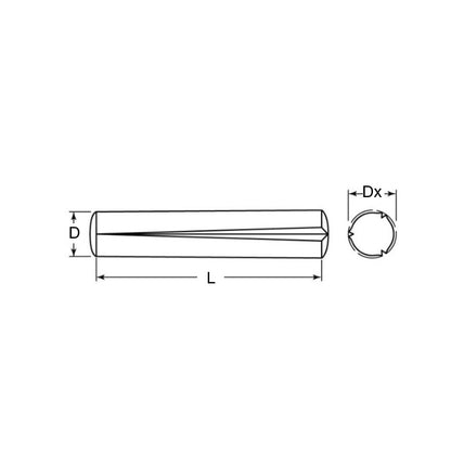 1066632 | GP1-0600-2000-BO (Each) --- Groove Pins - 6x20x6.35 mm - Black Oxide Steel Pin