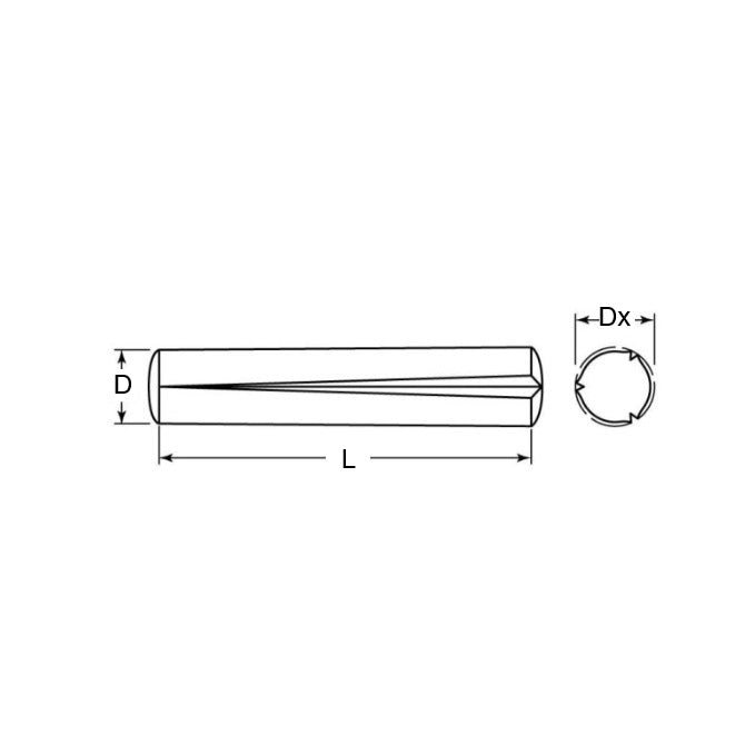 1073152 | GP1-0635-6350-C (Each) --- Groove Pins - 6.35x63.5 - - - Carbon Steel - Low Carbon Pin