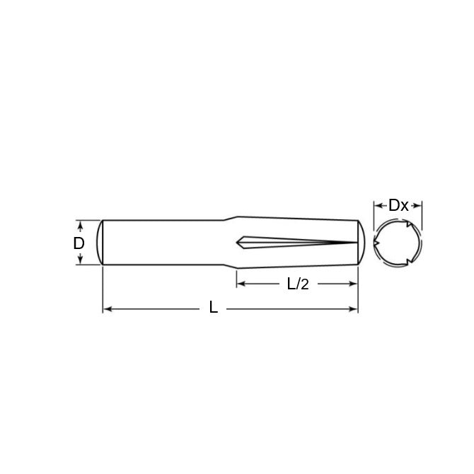 1060414 | GP4-0500-1000-BO (Each) --- Groove Pins - 5x10x5.15 mm - Black Oxide Steel Pin