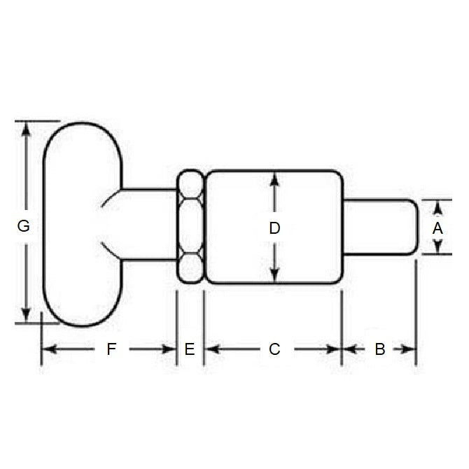 1071615 | BSD-50RS (Each) --- Pull Pins - 6.35x14.288x38.1 mm Tee Handle - Steel Pin