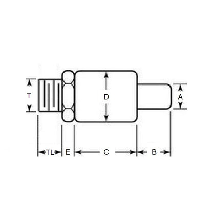 1085692 | BSD-80RS (Each) --- Pull Pins - 9.525x14.288x38.1 mm Threaded End - Steel Pin