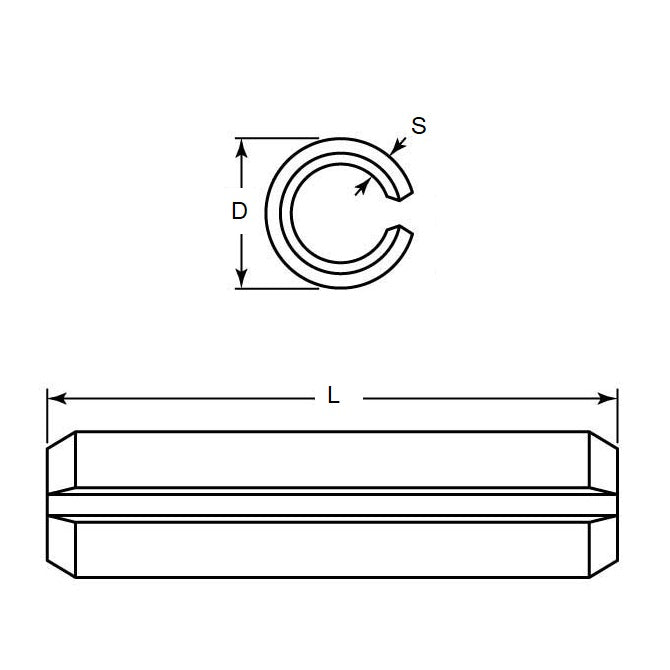 1106859 | RP140-1000-C (Each) --- Roll Pins - 14x100x15.4 mm - Carbon Steel CS70 Pin