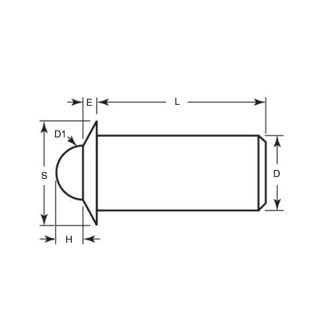 1047825 | PLBP-032-064-SN-006 (Each) --- Ball Push Fit Plungers - 3.18x6.4 mm - 1.8 N Stainless Body - Nylon Polyamide 6/6 Plunger