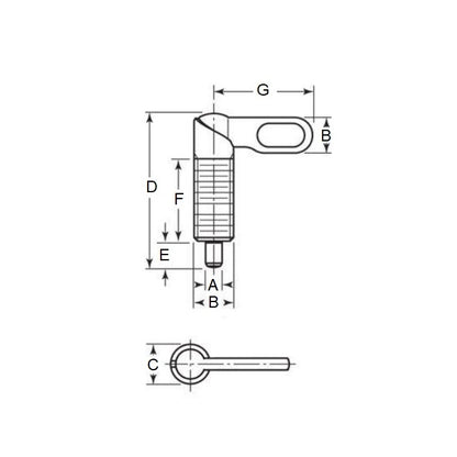 1104239 | PLIT-080-127F-16-G-C (Each) --- Indexing Plungers - 1/2-20 UNF - 12.7mm - 25 mm - 0.8 N Grip - Steel Plunger