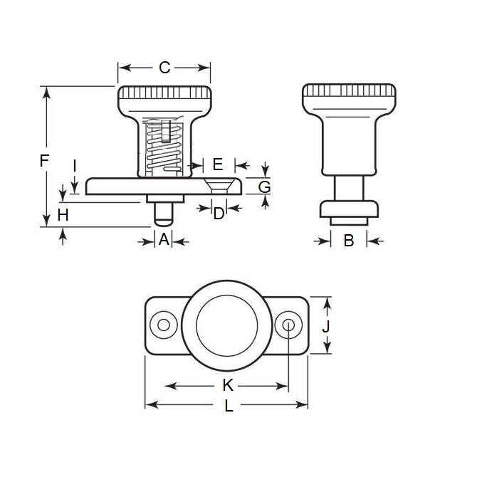 1098967 | PLI-M-080-120-31-M-C (Each) --- Indexing with Plate Plungers - 12x44 mm - 1.6 N Non Locking - Steel Plunger