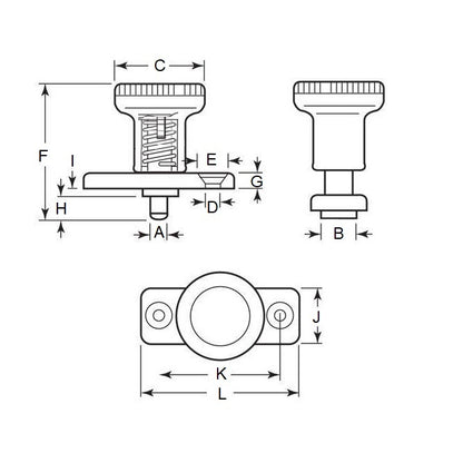 1092176 | PLI-M-060-100-25-LM-C (Each) --- Indexing with Plate Plungers - 10x37 mm - 0.9 N Locking - Steel Plunger