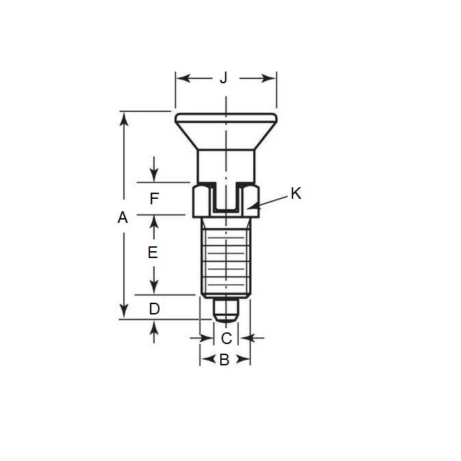 1099152 | PLIT-060-120-150-56-LKP-S3 (Each) --- Indexing Pull Knob Plungers - M12x1.5 - Fine - 56 mm - 0.6 N Stainless and Plastic - Stainless Steel 303 Similar to A2, 304, 18-8 Plunger