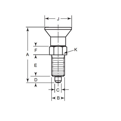1099177 | PLIT-060-120-150-56-KP-C (Each) --- Indexing Pull Knob Plungers - M12x1.5 - Fine - 56 mm - 6.4 N - Steel Plunger