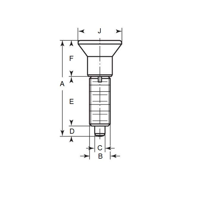 1125754 | PLIT-100-200-150-74-KPU-C (Each) --- Indexing Pull Knob Plungers - M20 Extra Fine - 20x1.5mm - 74 mm - 6.8 N No Collar - Steel Plunger