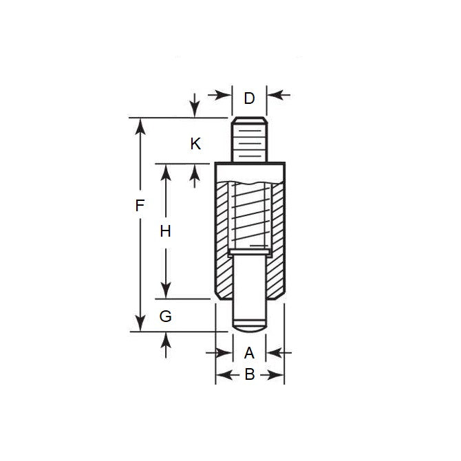 1118163 | PLI-P-080180-69-K-C (Each) --- Indexing Unthreaded Non Locking Plungers - 18x12 mm - 5.4 N Without Knob - Steel Plunger