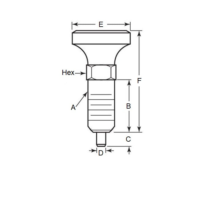 1071194 | PLST-064C-127-HS-002 (Each) --- Spring Plungers - 1/4-20 UNC - 6.35mm - 12.7 mm - 0.5 N Acetal Handle - Stainless Steel with Acetal Plunger