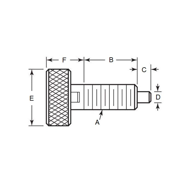 1071011 | PLST-064C-102-HKSL-LK-009 (Each) --- Spring Plungers - 1/4-20 UNC - 6.35mm - 10.2 mm - 2.2 N Knurled Handle - Stainless Steel Plunger