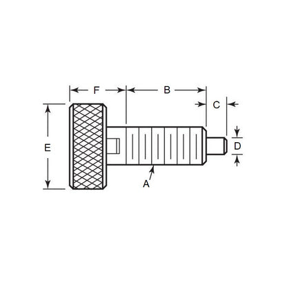1071011 | PLST-064C-102-HKSL-LK-009 (Each) --- Spring Plungers - 1/4-20 UNC - 6.35mm - 10.2 mm - 2.2 N Knurled Handle - Stainless Steel Plunger