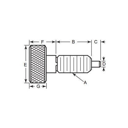 1065912 | PLST-060M-130-HKS-LK-018 (Each) --- Spring Plungers - M6 - 6x1mm - 13 mm - 4.5 N Knurled Handle - Stainless Steel Plunger