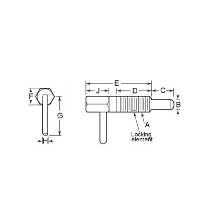 1071028 | PLST-064C-111-HLACL-002 (PK-250) --- Spring Plungers - 1/4-20 UNC - 6.35mm - 11.1 mm - 0.6 N L Handle - Steel Body with Acetal Plunger