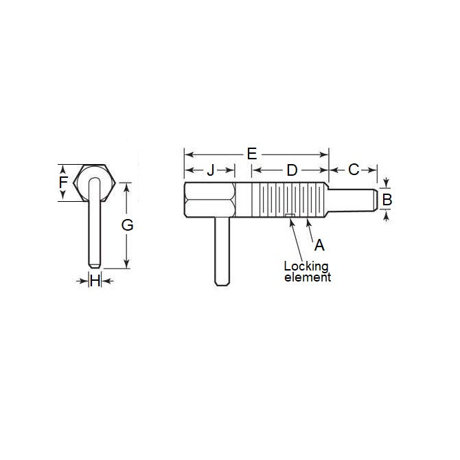 1071027 | PLST-064C-111-HLPCL-002 (PK-250) --- Spring Plungers - 1/4-20 UNC - 6.35mm - 11.1 mm - 0.6 N L Handle - Steel Body with Phenolic Plunger