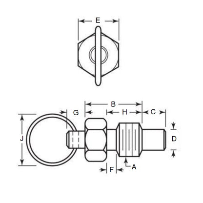 1084836 | PLST-095C-079-RS-013 (Each) --- Spring Plungers - 3/8-16 UNC - 9.53mm - 7.9 mm - 3.3 N Ring Handle - Stainless Steel Plunger