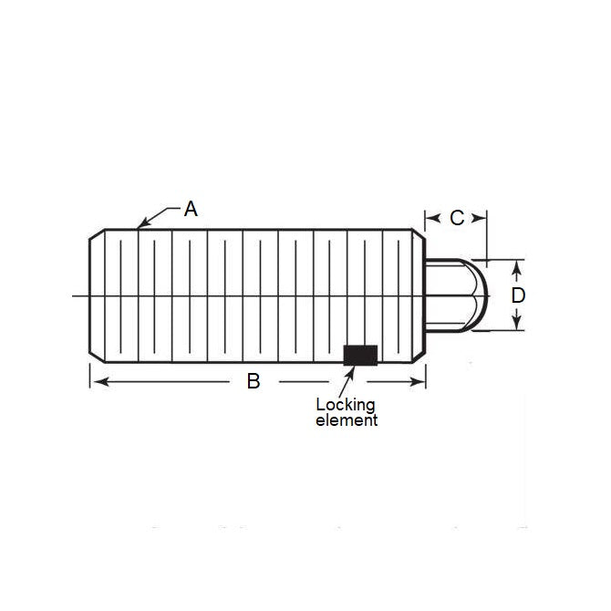 1077031 | PLST-079C-254-CHX-067 (Each) --- Spring Plungers - 5/16-18 UNC - 7.94mm - 25.4 mm - 13.4 N No Handle - Steel Plunger