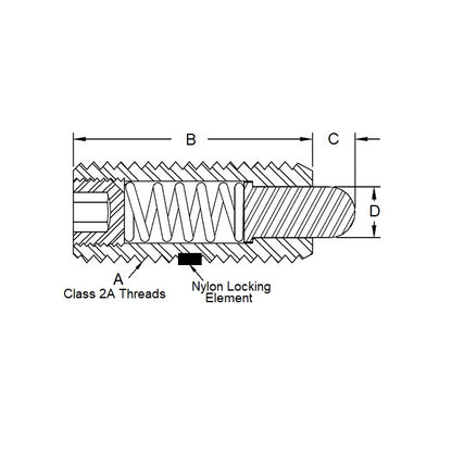 1099896 | PLST-120M-280-C-110 --- Spring Plungers - M12 -12x1.75mm- 28 mm - 45 N - Steel