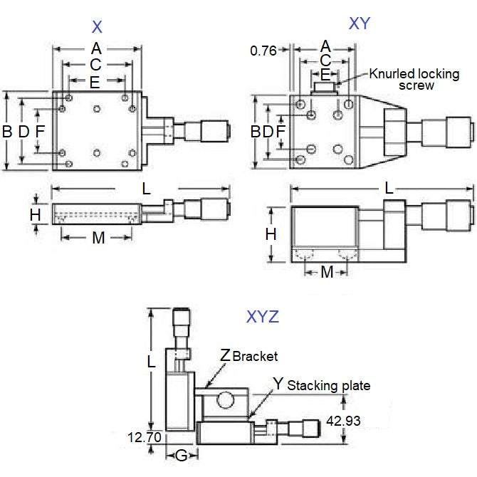 1232548 | DT-501RS (Each) --- Positioning Stages Linear - Type Ball Slide 6.35 mm - X