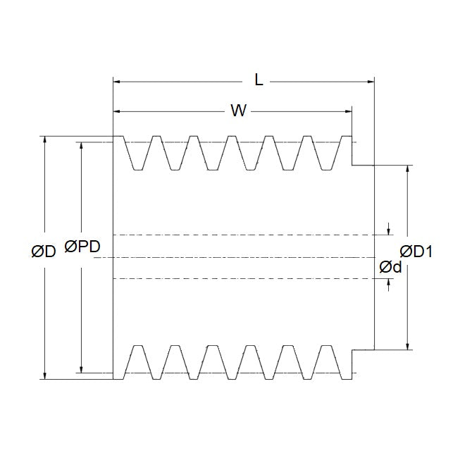 1157294 | PPV-J-043-06-0127 (Each) --- Poly V Pulleys - 43.18x6 mm - 43.94 J Section - Steel Pulley