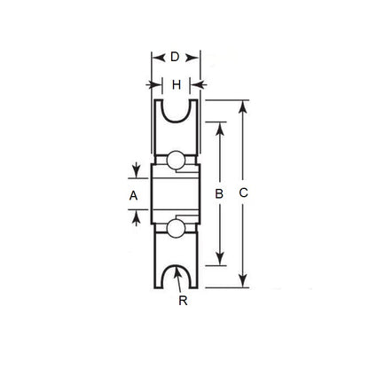 1035474 | PUI012-0127-032-ZB-RS (PK-25) --- U Groove Idler Pulleys - 1.19x12.7x3.175 mm Single Row - Steel Pulley