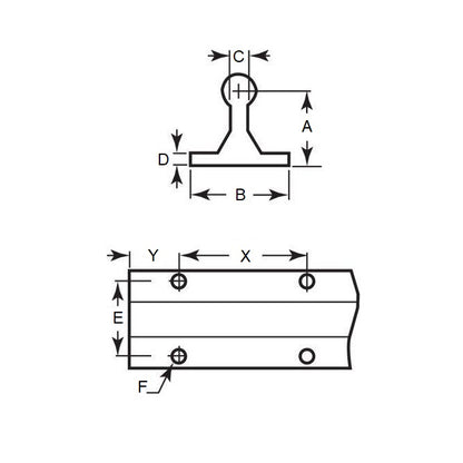 1102636 | PBL305RS (Each) --- Rail Supports Linear - 12.7x28.58x304.8 mm With Shaft