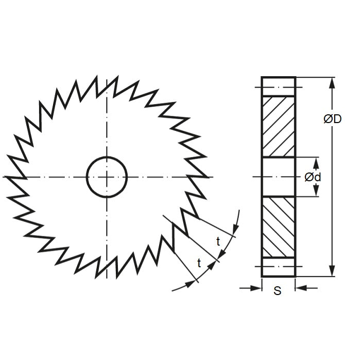 1039301 | RT-100-0666-060-140-H (Each) --- Ratchets Ratchets and Pawls - Pitch 2.094 CP - 100 tooth - 66.6 mm Without Hub - Carbon Steel - Hardened 48-53 HRC Ratchet