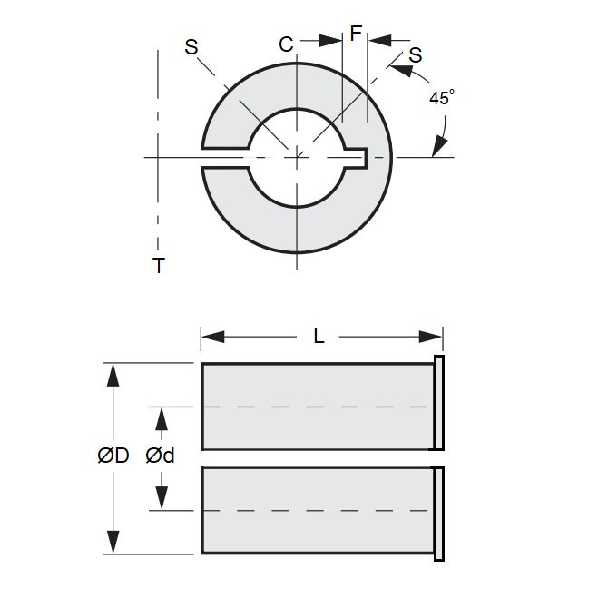 1059406 | RB-050-032-F-043-B (PK-2) --- Bore Reducers - 5x3.18x4.3 mm - Brass Reducer