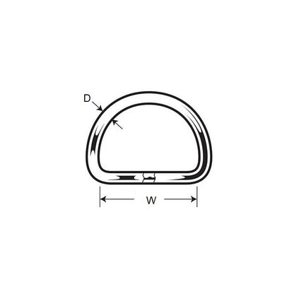 1135304 | BA-760RS (Each) --- D Rings - 25.4x5.283 mm - - - Nickel Plated Steel Ring
