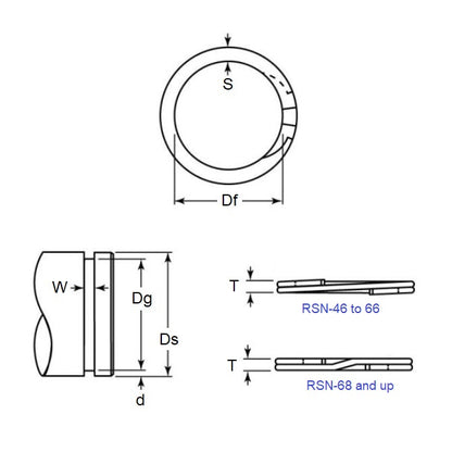 1187987 | RSN-375-S02 (Each) --- External Retaining Rings - 95.25x2.82x90.22 mm Spiral Rings - Stainless Steel 302/304 Similar to A2, 18-8 Spiral Ring