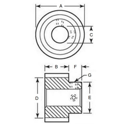 1156134 | RR1130RS (Each) --- Drive Rollers - 41.28x12.7x9.55 mm - Neoprene Rubber Roller