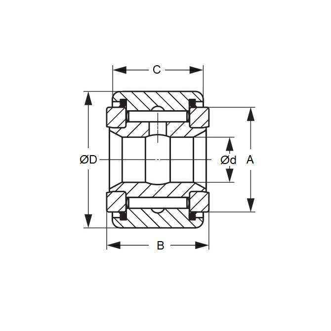 1094891 | CRY-24VUU (Each) --- Needle Roller Roller Followers - 11.112x38.1x23.813 mm Full Complement